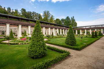 Historical Lysice Castle, iconic landmark in Lysice town, South Moravia, Czech Republic.