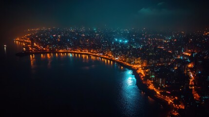 Night Lights of Coastal City