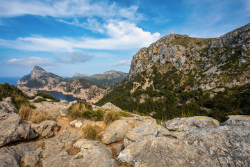 View from Mirador de Es Colomer, Balearic Islands Mallorca Spain.