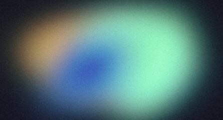 Dark color spots grainy backdrop design. Abstract glowing blue orange color dark noisy gradient, color flow shaped, noise texture, vibrant, teal, website header design, banner, poster