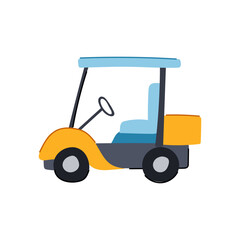 Fototapeta premium gas golf cart cartoon. club course, speed battery, turf green gas golf cart sign. isolated symbol vector illustration