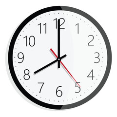 Wall clock isolated on white background