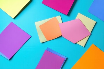 many colorful clean sticky notes on the wall.