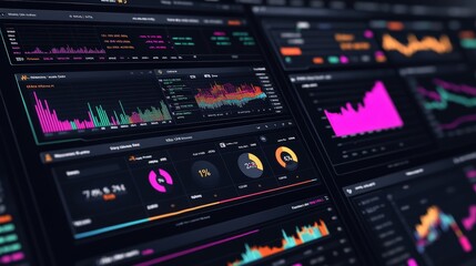 Obraz premium A digital dashboard displaying a stock index table with live data feeds showing stock performance