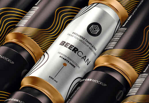 Beer Can Scene Mockup