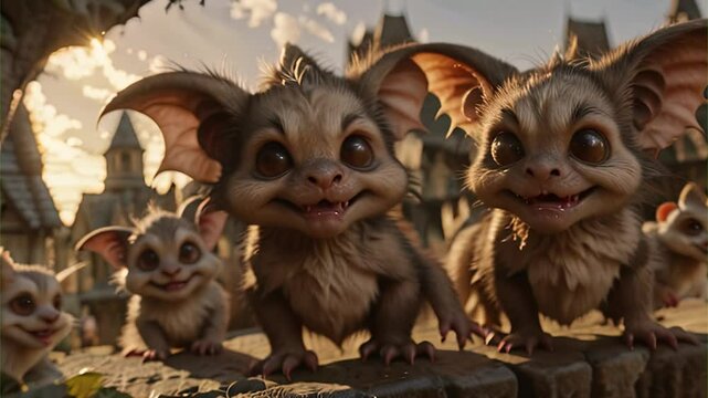 Little gremlins in a magical town. Generative AI