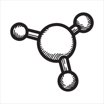 molecule sketch black and white clip art preview