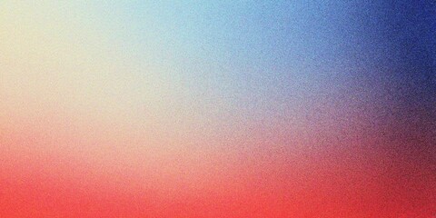 Abstract red and blue gradient background, grainy noise texture gradient