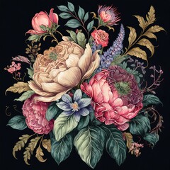 Abstract allover floral design