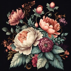 Abstract allover floral design