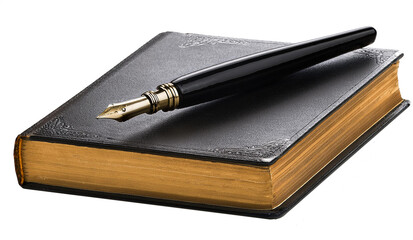 A traditional pen and an old book.