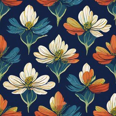 Abstract allover floral design