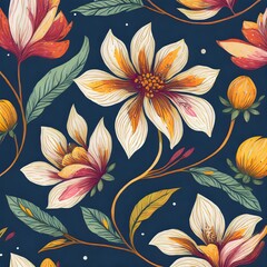 Abstract allover floral design