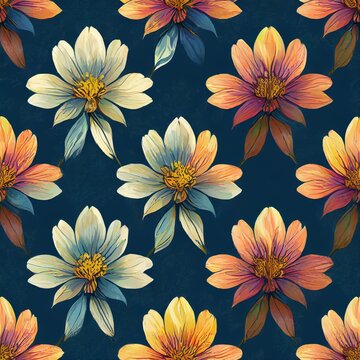 Abstract allover floral design