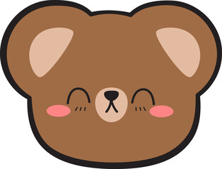 Teddy bear happy face doodle cartoon