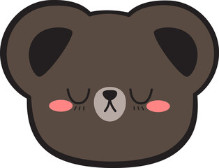 Teddy bear sleeping face doodle cartoon