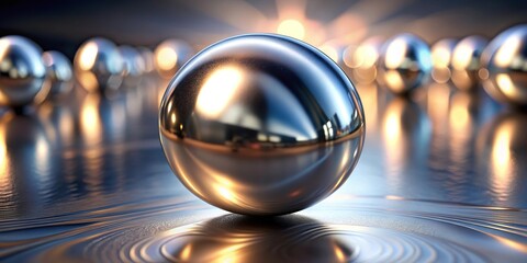 Abstract soft mercury metallic background with forced perspective