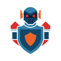 Creative robot mascot logo vector illustration