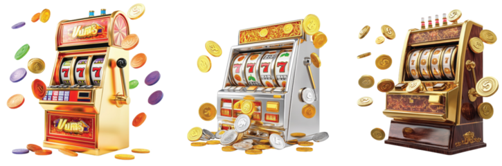 Golden slot machine wins the jackpot