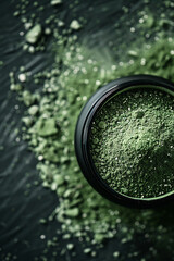 Empty mockup of protein powder jar on dark background generated.AI
