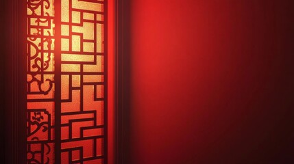 A red wall with a red window frame