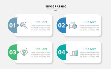 Timeline infographic template. 4 Step timeline journey, calendar Flat simple infographics design template. presentation graph. Business concept with 4 options, vector illustration.