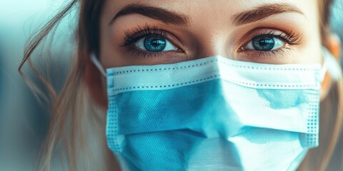 Blue disposable surgical mask