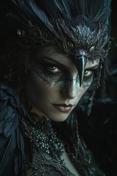 Ancient Celtic mythological goddess Morrigan.