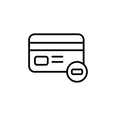 Empty credit card outline icons, minimalist vector illustration ,simple transparent graphic element .Isolated on white background