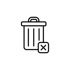 Empty trash outline icons, minimalist vector illustration ,simple transparent graphic element .Isolated on white background