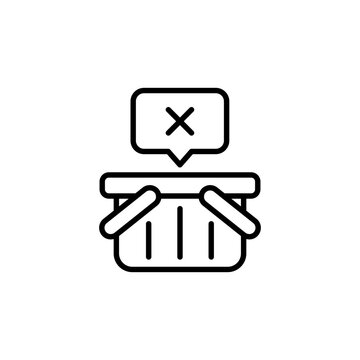 Empty basket outline icons, minimalist vector illustration ,simple transparent graphic element .Isolated on white background
