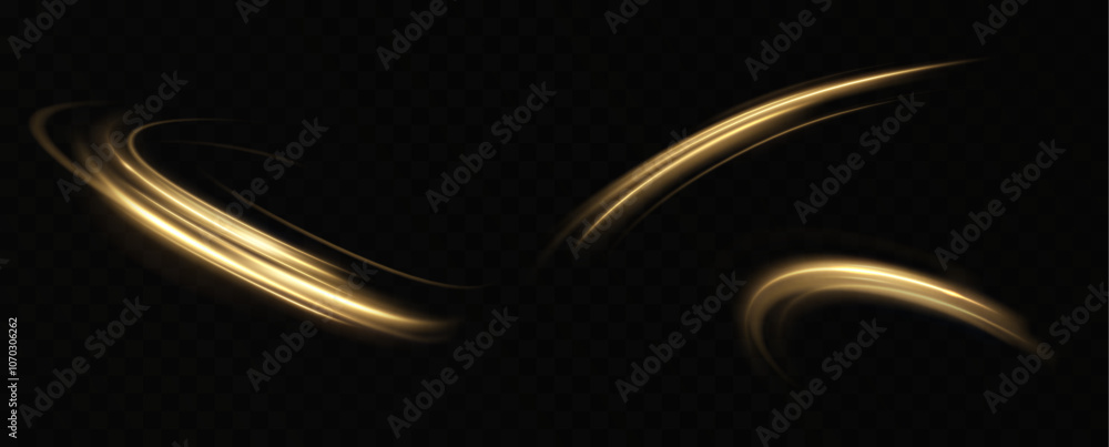 Poster Shiny vortex rings shimmer on a transparent background. Sparkling circles with light effect. Light circle swirl neon lighting effect, spiral light lines.trator Artwork	