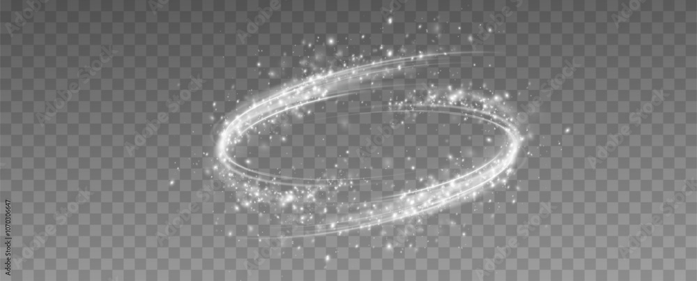 Aufkleber magic spiral with sparkles.white light effect.glitter particles with lines.swirl effect.
