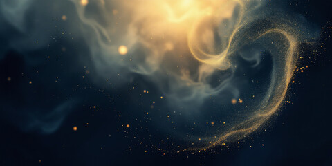 Obraz premium Golden Breeze The Graceful Dance of Mystic Smoke