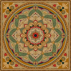 Naklejka premium Ornate Foliage Pattern