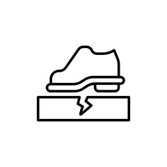 Step on box outline icons, minimalist vector illustration ,simple transparent graphic element .Isolated on white background