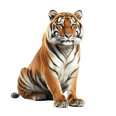 Obraz premium tiger sits isolated on transparent background