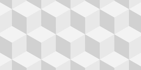 Abstract white and gray geometric style minimal blank cubic. Geometric pattern illustration mosaic, square and triangle wallpaper. seamless triangles shape mosaic backdrop art texture vector grid.