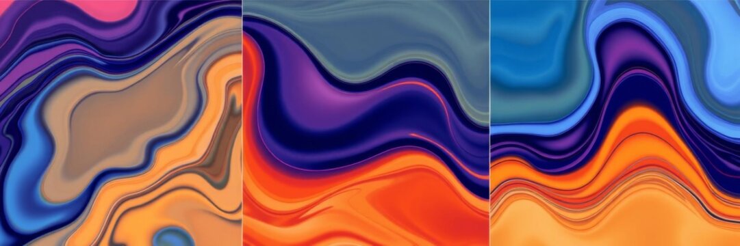 Abstract fluid lines and shapes in vibrant colors, perfect for creative projects and design enthusiasts, color, templates