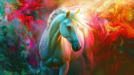 art, animal, water, design, fish, illustration, painting, pattern, sea, nature, color, flower, colorful, paint, in a dreamscape the surface reflects the early mor, untry, generative ai, landscape, arc