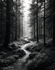 Naklejka premium path in the forest