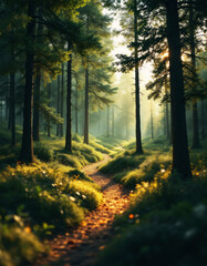 Obraz premium morning in the forest