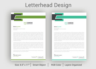 Minimal Corporate Letterhead Layout,Blue and White Letterhead,Modern Creative & Clean business style letterhead bundle
