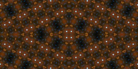 Seamless kaleidoscope pattern. The texture of the woven pattern. Endless pattern