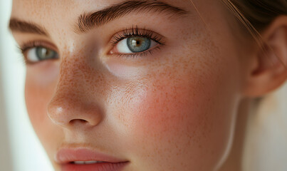 Fototapeta premium Elegant High-Fashion Beauty Portraits with Radiant Skin, Glamorous Makeup, and Luxurious Skincare Glow.