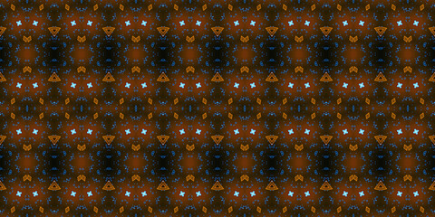 Seamless kaleidoscope pattern. The texture of the woven pattern. Endless pattern