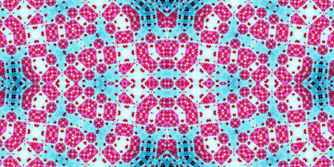 Seamless kaleidoscope pattern. The texture of the woven pattern. Endless pattern