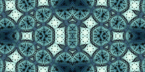 Seamless kaleidoscope pattern. The texture of the woven pattern. Endless pattern