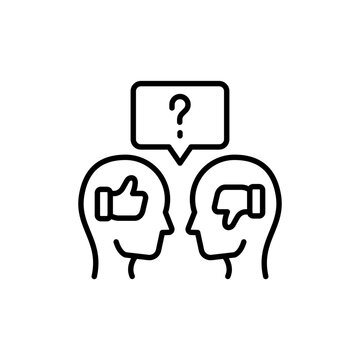 Logical fallacy outline icons, minimalist vector illustration ,simple transparent graphic element .Isolated on white background