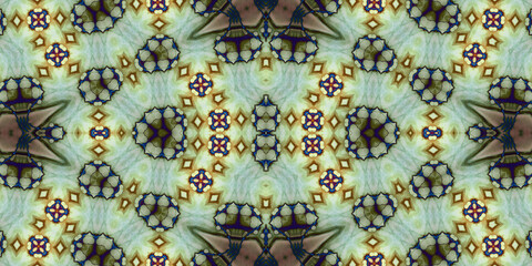 Seamless kaleidoscope pattern. The texture of the woven pattern. Endless pattern